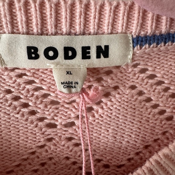 Boden Blush Diamond Knit Sweater - Picture 2 of 5